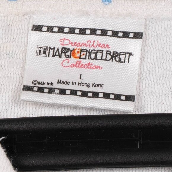 Mary Engelbreit DreamWear Quilted Robe L Women White Polka Dot Zip Cherry Pocket - Picture 6 of 8